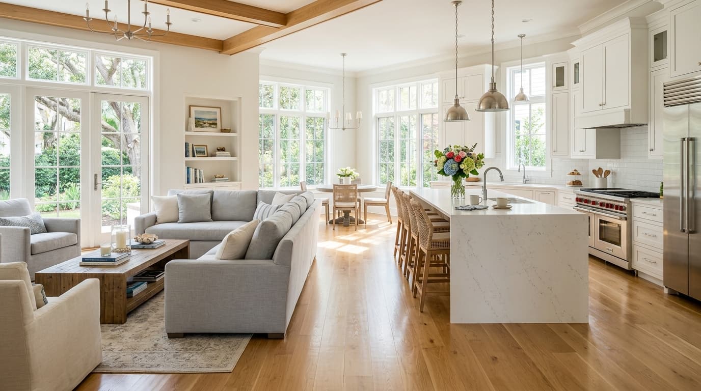 Sparkling clean interior in Charleston South Carolina after a comprehensive step by step deep clean